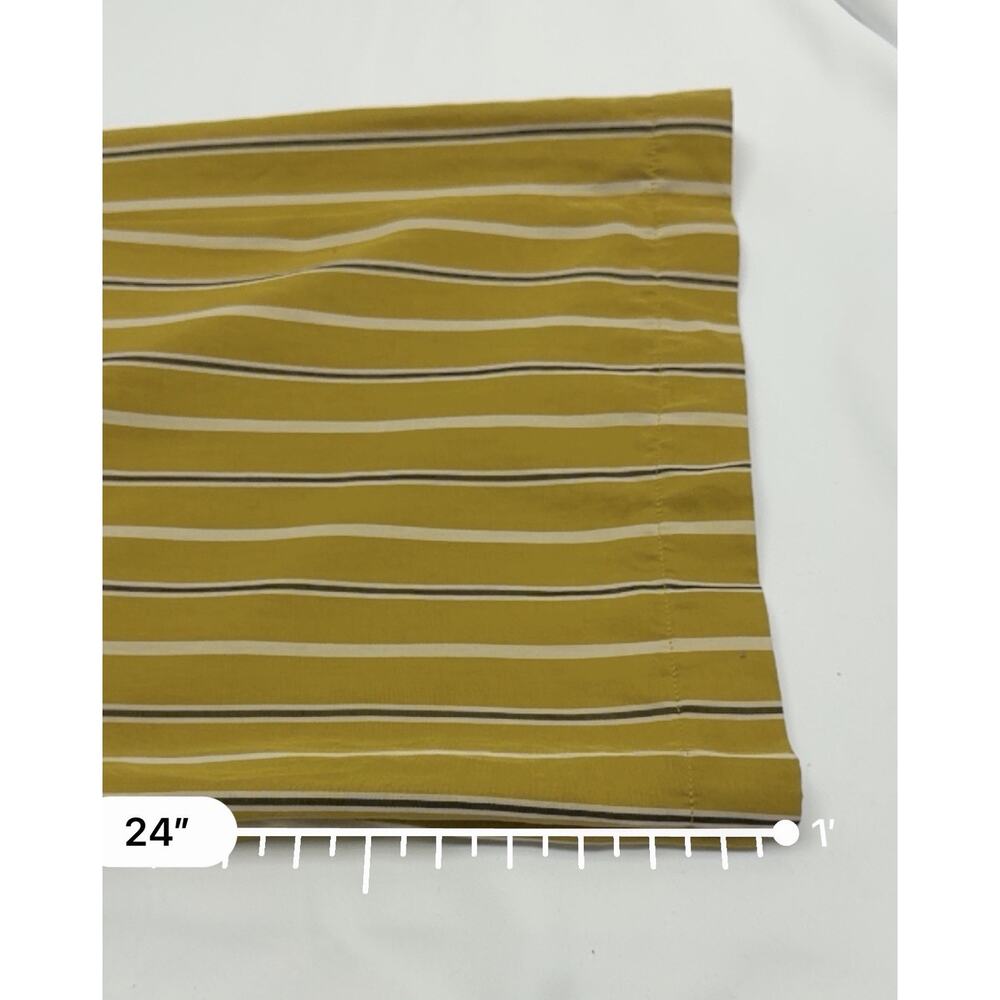 Zara TRF Striped Wide Leg Pants Mustard Yellow Stripe Button Front Women’s Small - Picture 12 of 13
